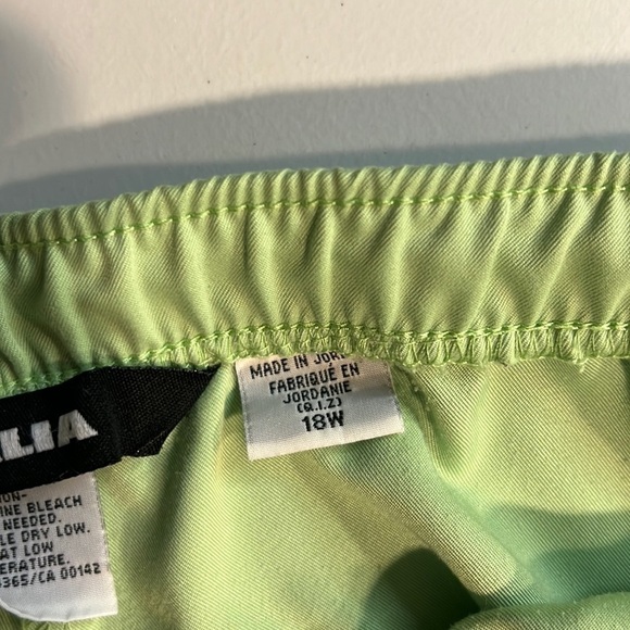 Alia Lime Green Capri Elastic Waist Side Pockets Size 18W - Picture 9 of 10